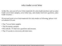 Sales Trader Cover Letter
