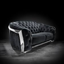 black modern silver sofa set mimo