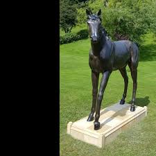 bronze horse garden statue