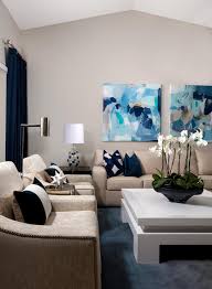 75 blue floor living room with gray