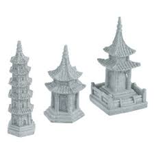 3 Pcs Chinese Statue Fengshui Tower
