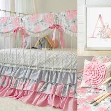 Pink And Gray Baby Girl Bedding Pink