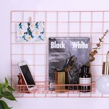 Rose Gold Basket For Wire Wall Grid