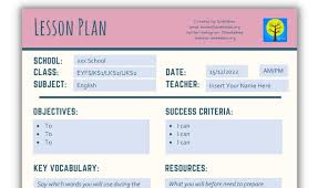 lesson plan template s and