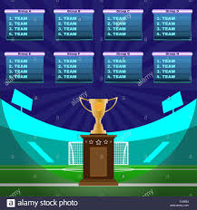 Soccer Champions Scoreboard Template On Dark Backdrop Sports Stock