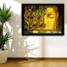 Lime green black abstract circles oil painting no frames, in painting. Buy Custom Canvas Art Of Half Faced Sculpture Of Buddha On Lime Green Floral Background Jdapr 000007273 Online Usa