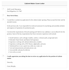cabinet maker cover letter velvet jobs