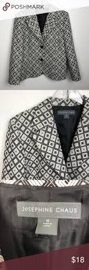 Josephine Chaus Geometric Pattern Blazer Sz 12 Brand