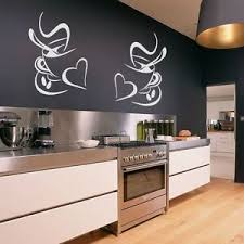 2 coffee cups kitchen wall stickers