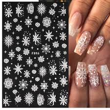 snowflake nail art stickers decals 3d