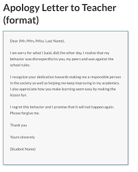 write apologize letter to teacher