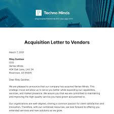 acquisition announcement letter to