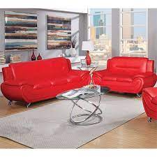 norton rich red sofa and loveseat set