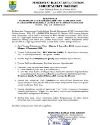 Menpan sudah menandatangani formasi cpns untuk pemprov dan 8 kota/kabupaten di banten. Jadwal Tes Cpns Kota Cirebon Informasi Disnaker Kota Cirebon Facebook