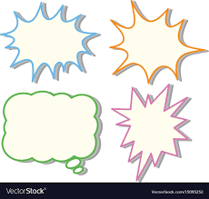 Four Colorful Speech Bubble Templates Royalty Free Vector