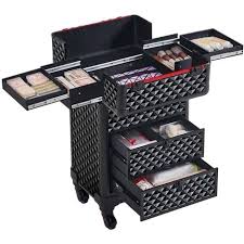 drawers aluminum rolling cosmetic case