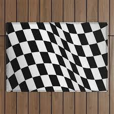 wavy checd racing flag black and