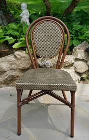 Rattan Bistro Chair W Brown Mesh Weave