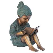 Girl Reading Book Garden Statues