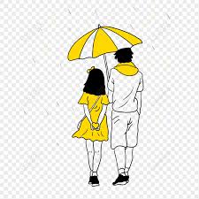 romantic couple in the rain png images