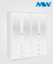 4 door wardrobe with mirror and drawers