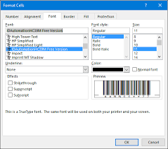 a barcode font in excel word