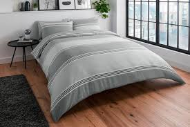 grey striped bedding set offer wowcher