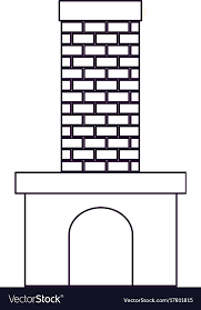 Brick Fireplace Silhouette On White