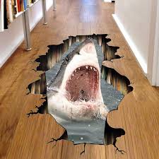 Amazon Com 3d Shark Coming Out Of The Sea Floor Decoration
