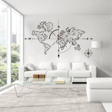 Large World Mape Compass Wall Decal