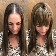 Have your hairdresser taper in the sides to gently frame the face and offset the severeness of this style. How To Choose And Cut Bangs For Thin Hair Hair Adviser