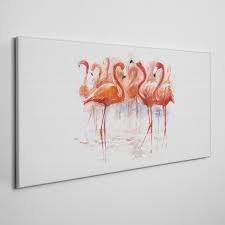Abstraction Animal Flamingo Canvas Wall
