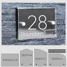 Modern Outdoor House Number Sign Plaque
