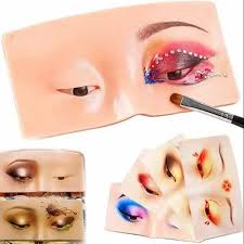 female silicon eye makeup practice face