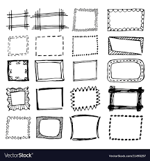 hand drawn rectangle frames set royalty