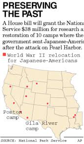 Map showing the extent of the exclusion zone and the locations of the internment camps for japanese americans. 10 Japanese Internment Camps Will Be Restored National News Tucson Com