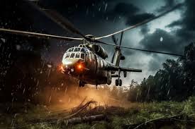 rain with the words military helicopter