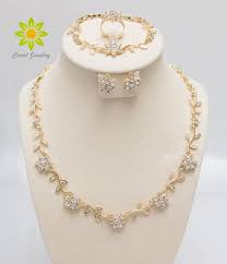 fashion crystal necklace bracelet ring