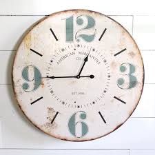 Distressed White Wall Clock Antique