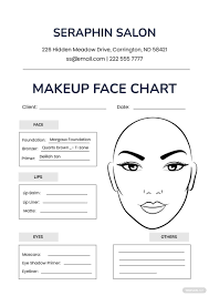 free makeup artist face chart