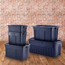 rugged stackable storage tote container