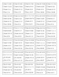 Printable Read The Bible In One Year Plan Bible Reading