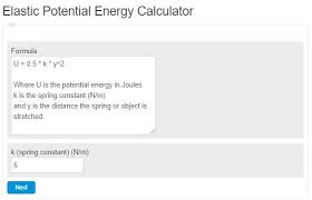 Elastic Potential Energy Calculator