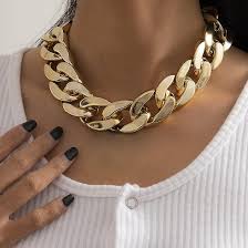 gold lightweight chunky oval chain link