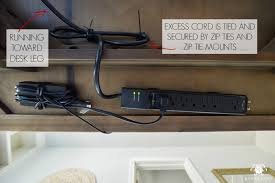 hide computer cords when your desk is