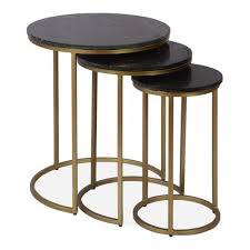 Check out our marble nesting table selection for the very best in unique or custom, handmade pieces from our shops. Black Marble And Brass Madison Nest Of Tables Luxury Side Tables