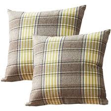 Plaids Throw Pillow Covers Front Porch