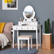 homcom vanity dressing table with 360