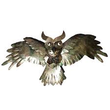 Metal Wall Mounted Flying Owl