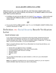 social security verification letter